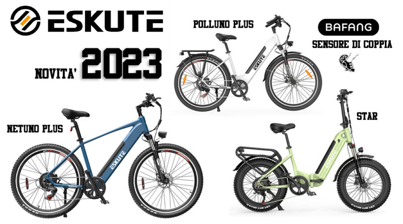 Catalogo ESKUTE novità 2023 bici elettriche economiche sensore di coppia
