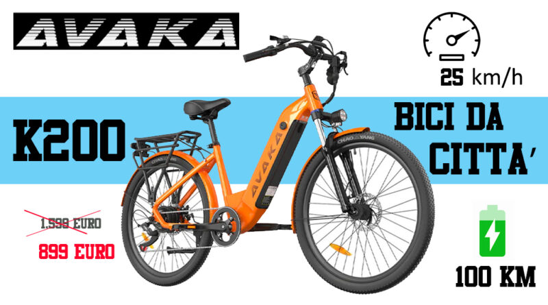 Avaka K200 bici elettrica da città prova su strada