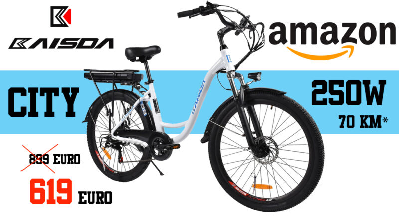 Kaisda City bike: bici elettrica economica Amazon