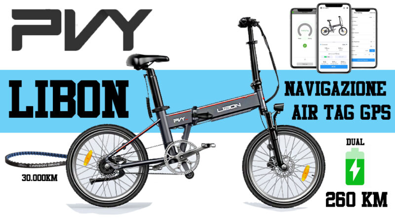 PVY Libon bici elettrica pieghevole lunga autonomia doppia batteria